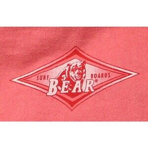 Bear Surf Shirt Mens Size Medium Made In USA Red Vintage Logo Cotton